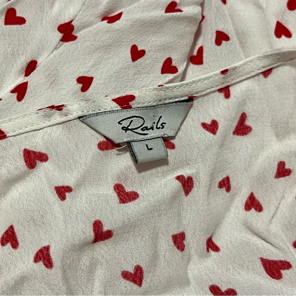 RAILS
Simone Heart-Print Long-Sleeve Ruffle Wrap Blouse - Picture 6 of 9